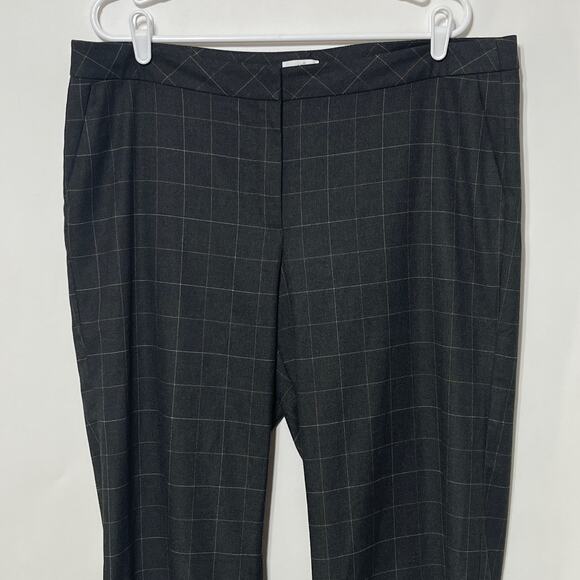 J. Jill Pants Women's 18 Petite Gray White Striped Knit Chino Straight Leg Pants - Picture 10 of 10